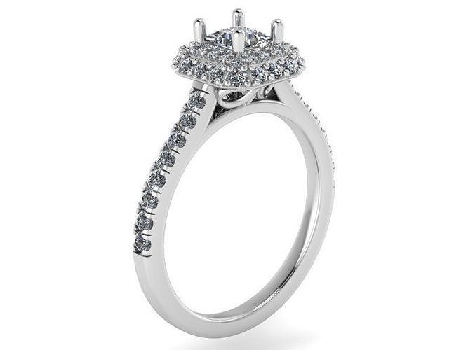 Round Diamond ring 2047 3D print model  3D print model