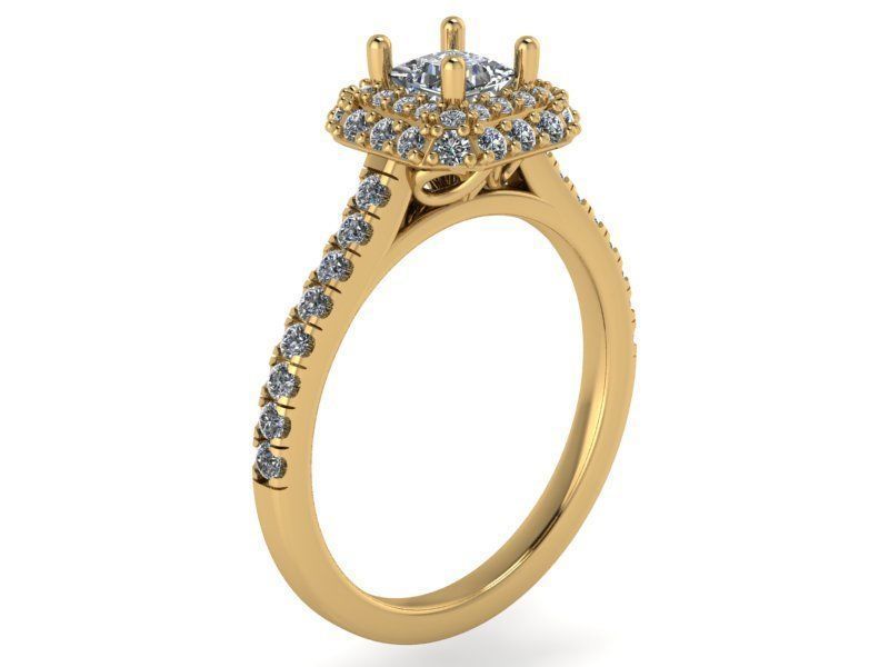 Round Diamond ring 2047 3D print model  3D print model_1