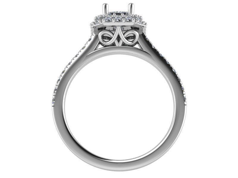 Round Diamond ring 2047 3D print model  3D print model_3