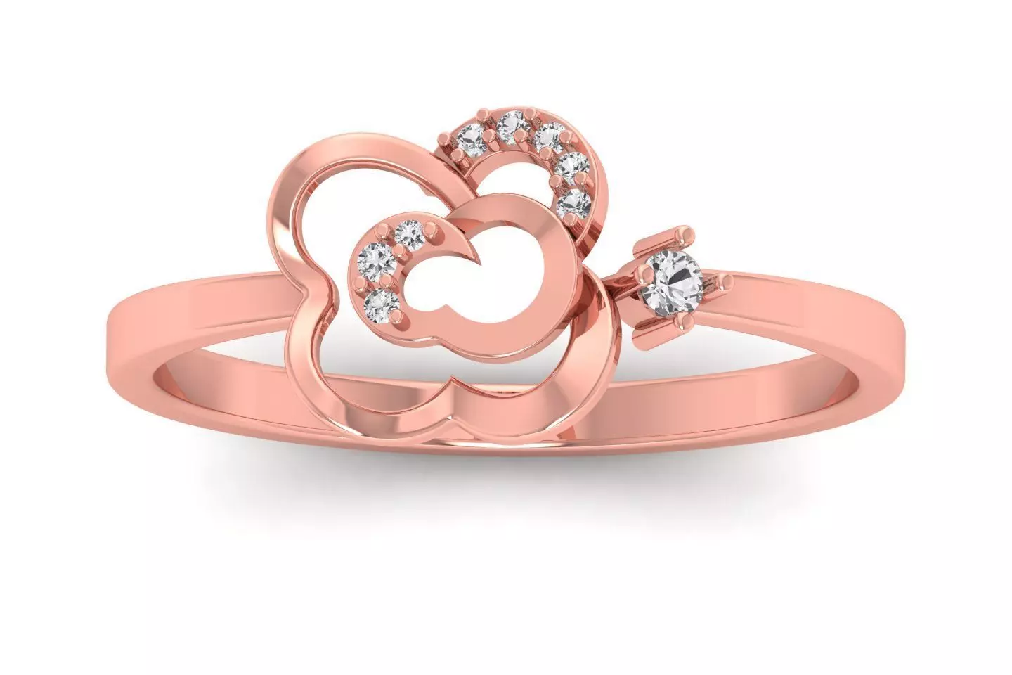 Solitaire Wedding Engagement Heart Ring 3D print model_0