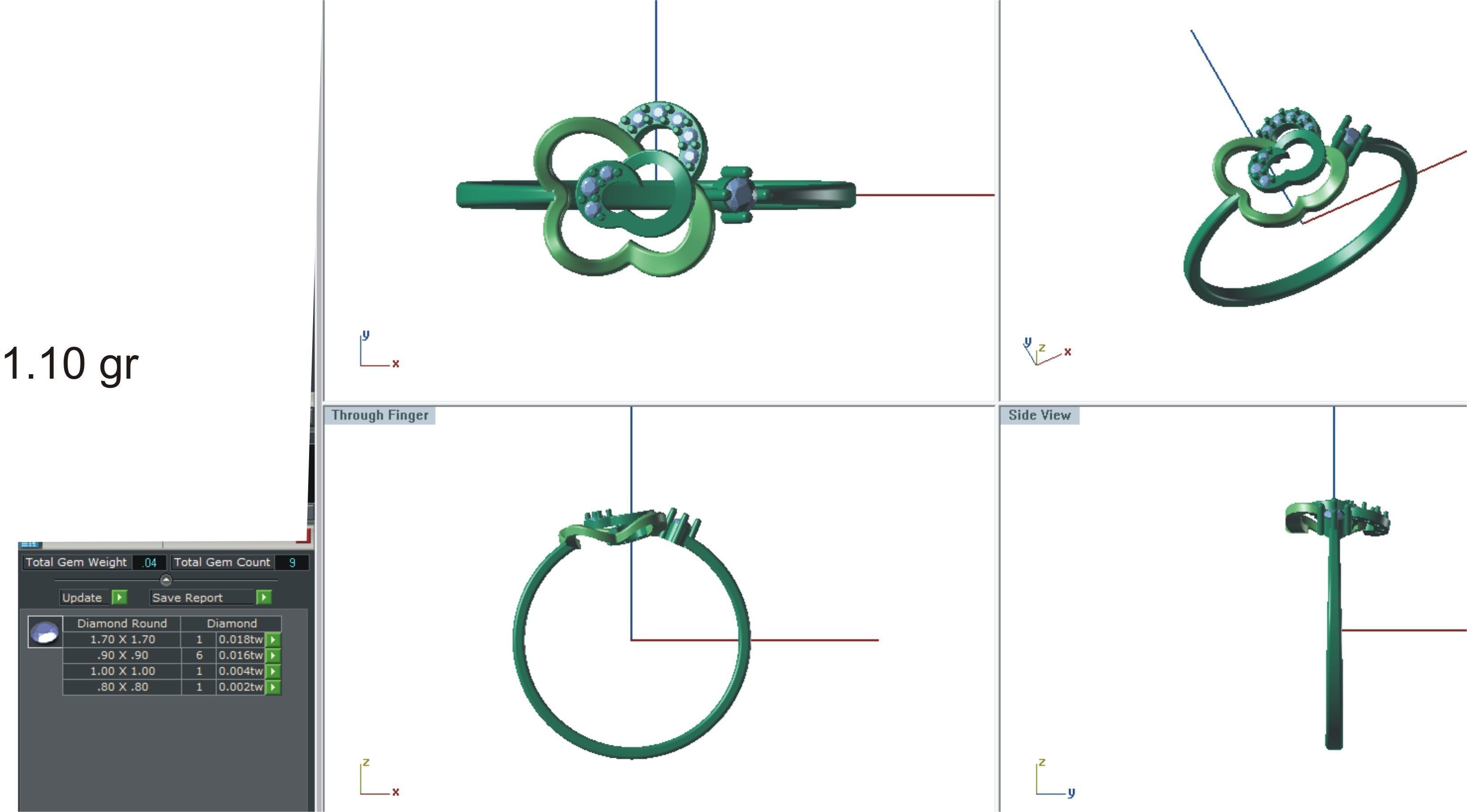 Solitaire Wedding Engagement Heart Ring 3D print model_4
