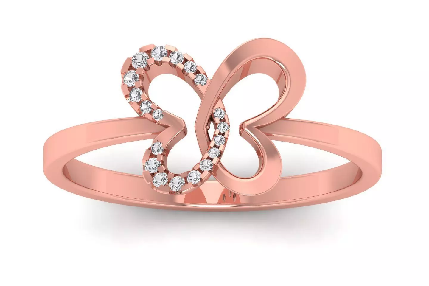 Solitaire Wedding Engagement Heart Ring 3D print model_0