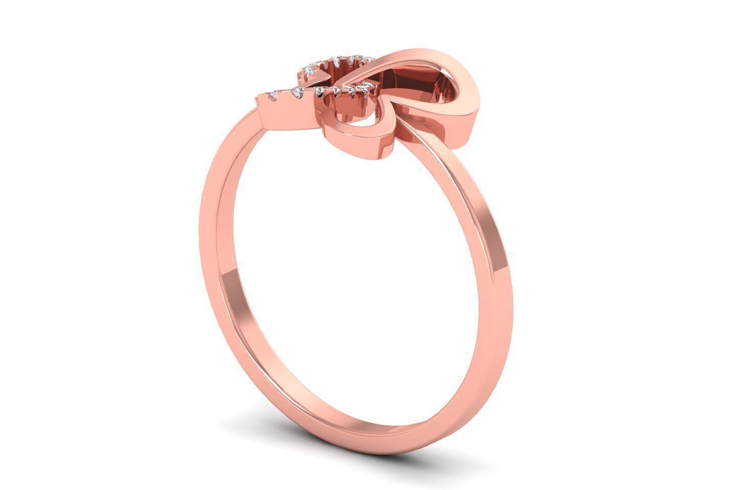Solitaire Wedding Engagement Heart Ring 3D print model_2