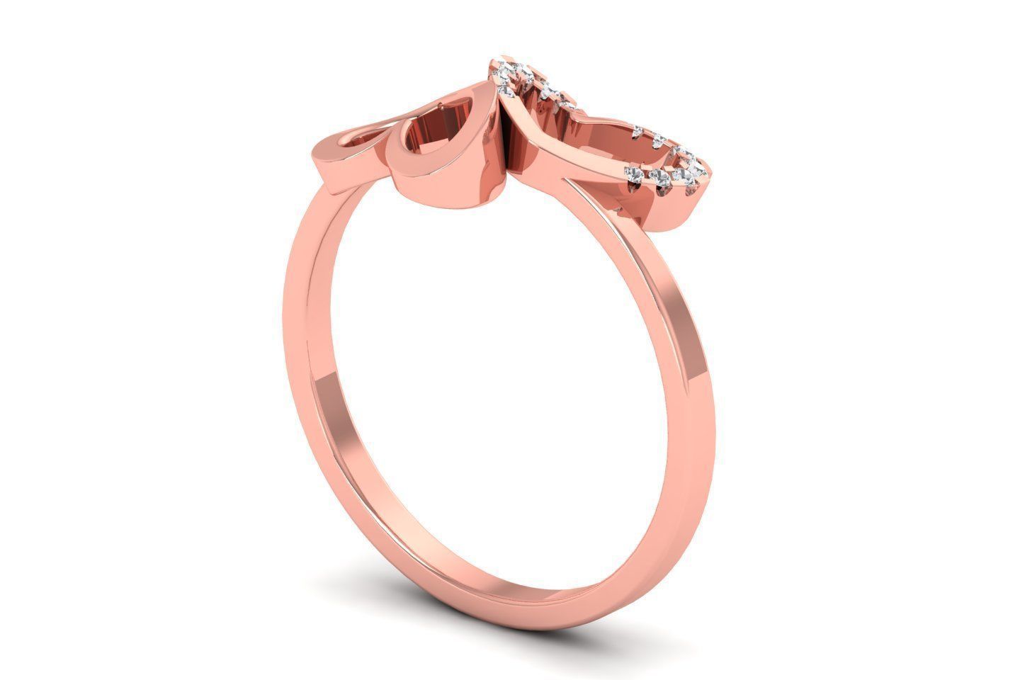 Solitaire Wedding Engagement Heart Ring 3D print model_2