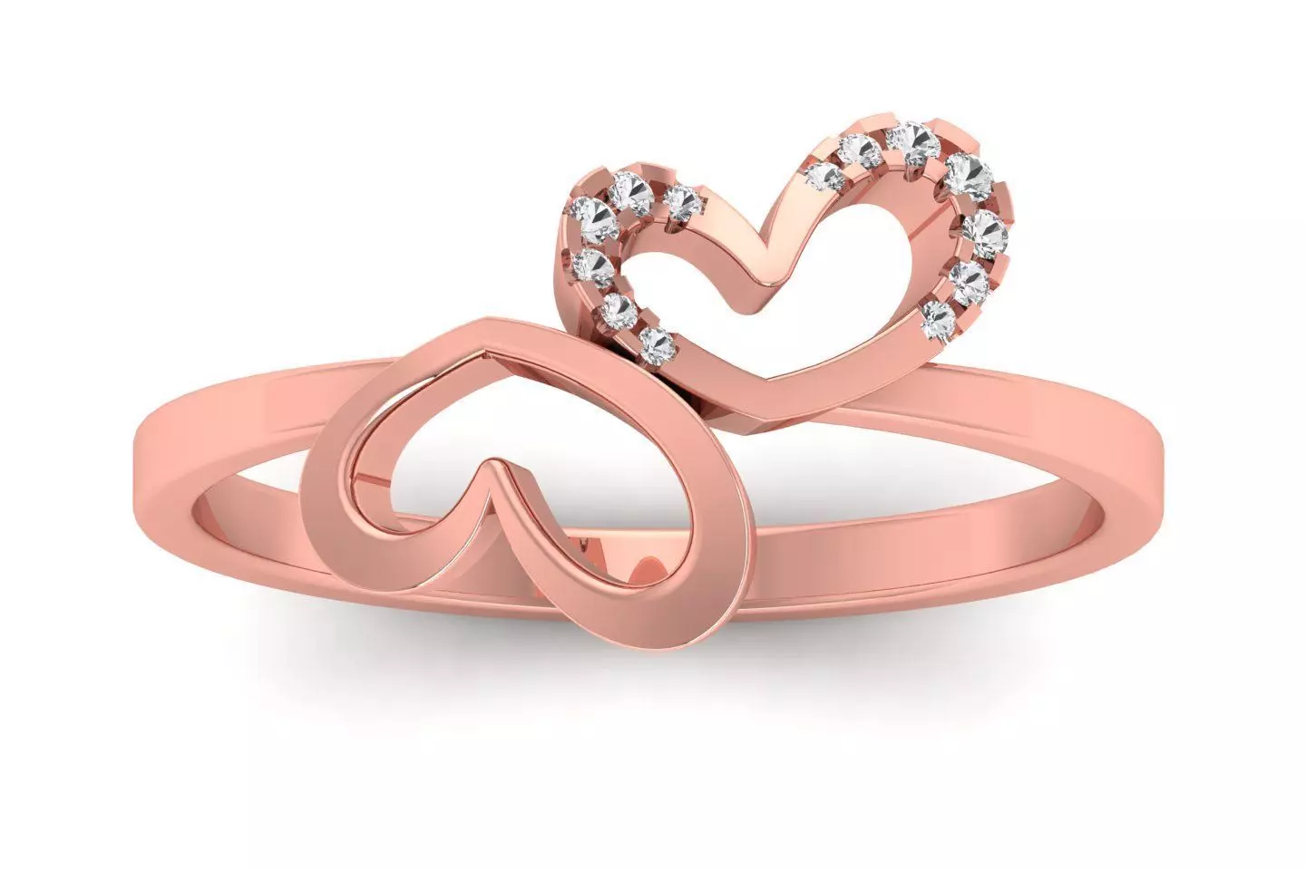 Solitaire Wedding Engagement Heart Ring 3D print model_0