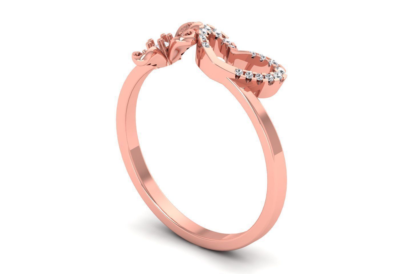 Solitaire Wedding Engagement Heart Ring 3D print model_2