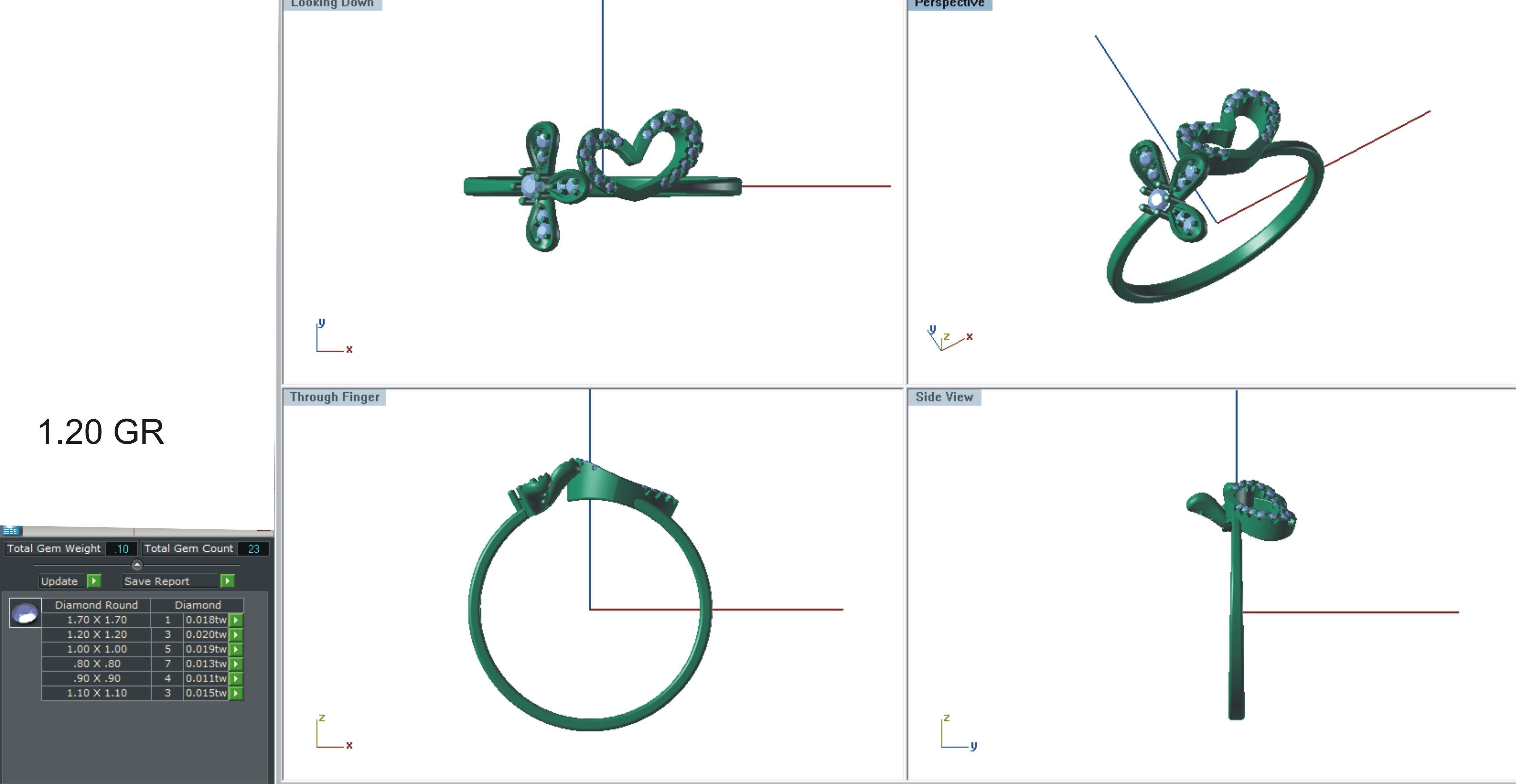 Solitaire Wedding Engagement Heart Ring 3D print model_3
