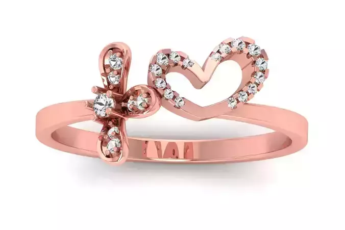 Solitaire Wedding Engagement Heart Ring 3D print model