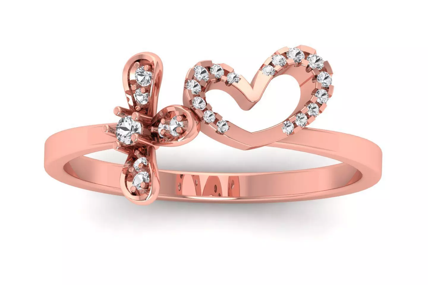 Solitaire Wedding Engagement Heart Ring 3D print model_0