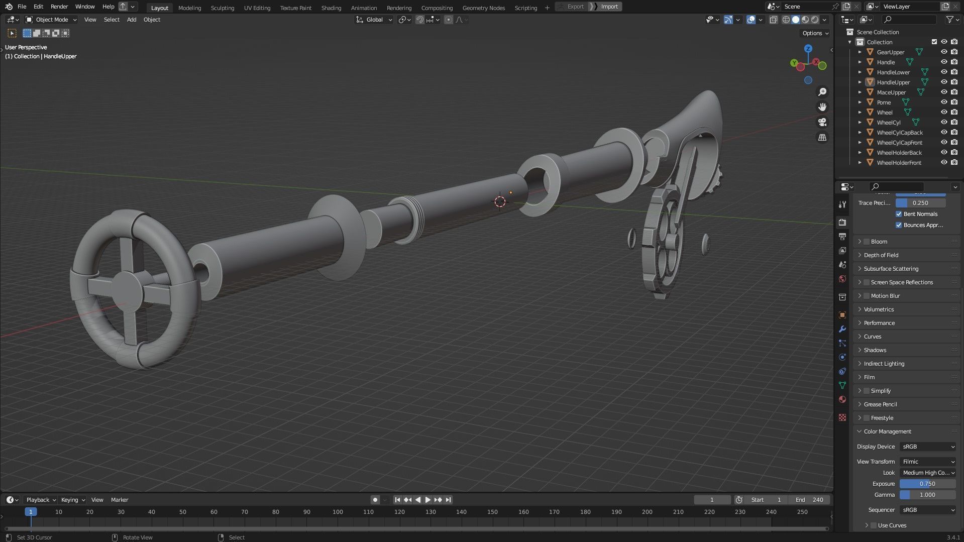 Arcane Ekko Fireflight Mace for Cosplay 3D print model_13