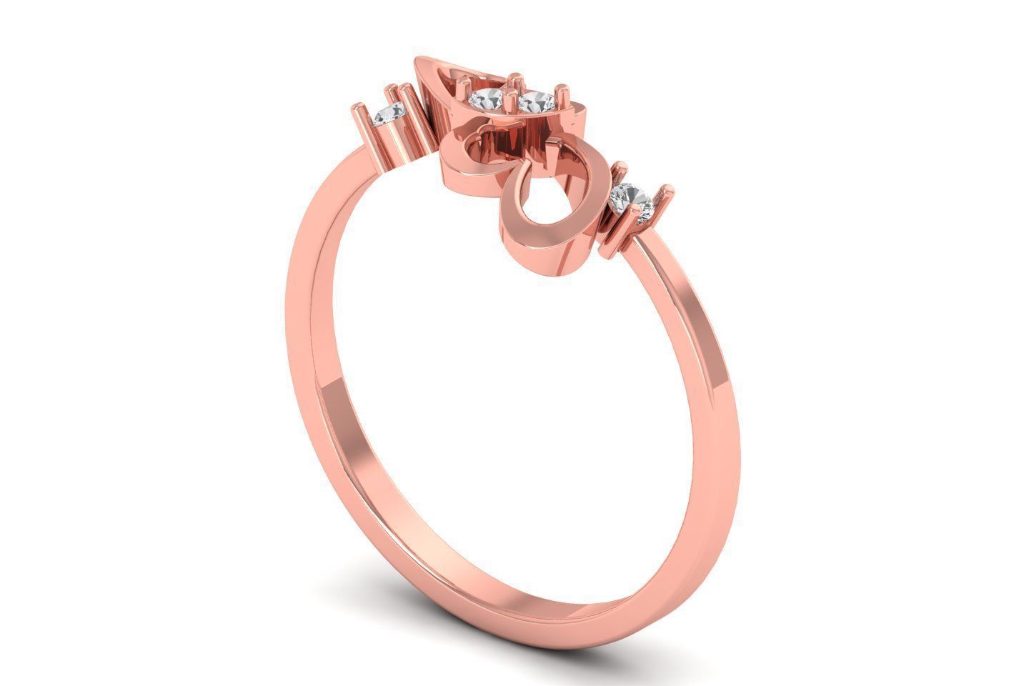Solitaire Wedding Engagement Heart Ring 3D print model_1