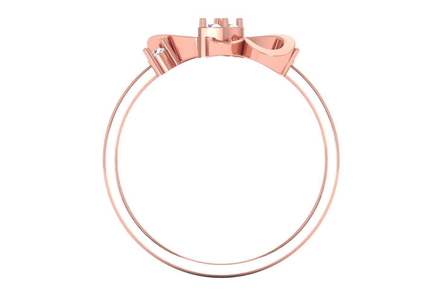 Solitaire Wedding Engagement Heart Ring 3D print model_2