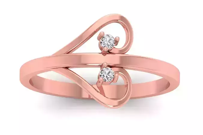Solitaire Wedding Engagement Heart Ring 3D print model