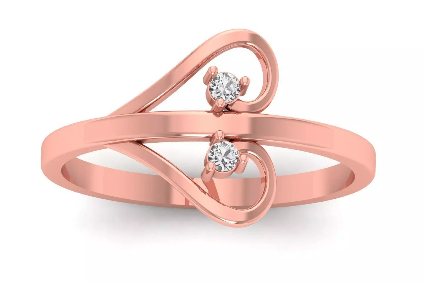 Solitaire Wedding Engagement Heart Ring 3D print model_0