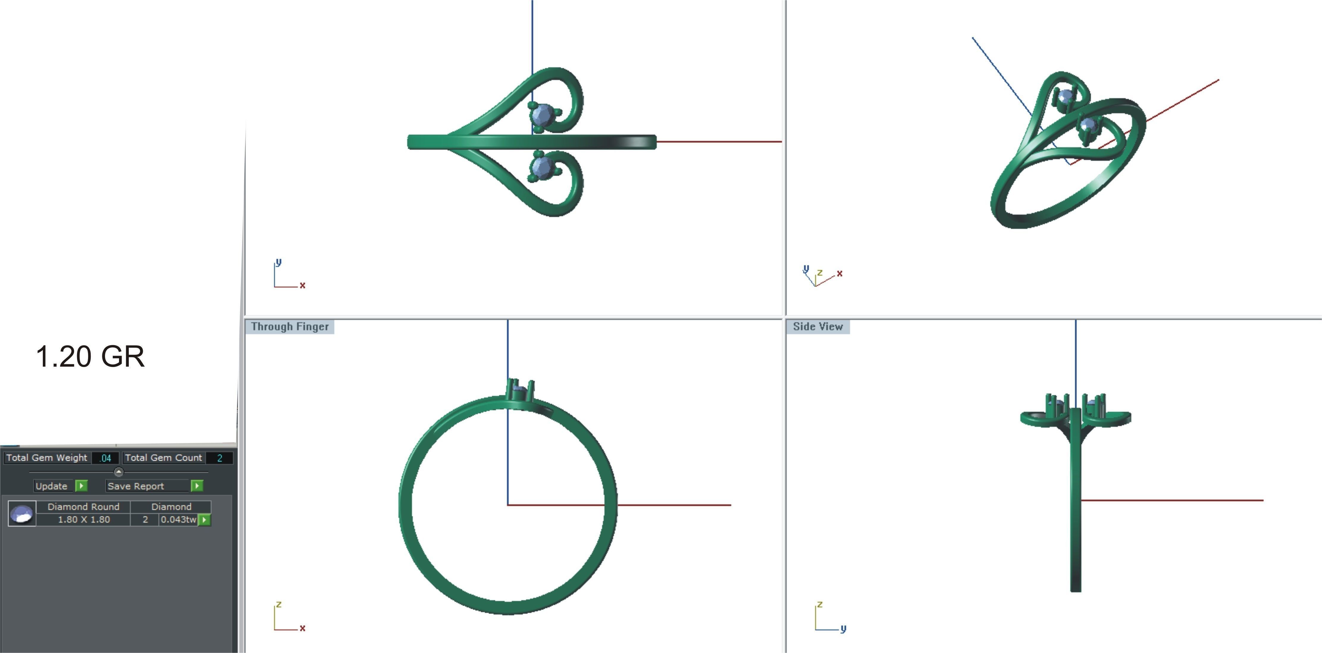 Solitaire Wedding Engagement Heart Ring 3D print model_3