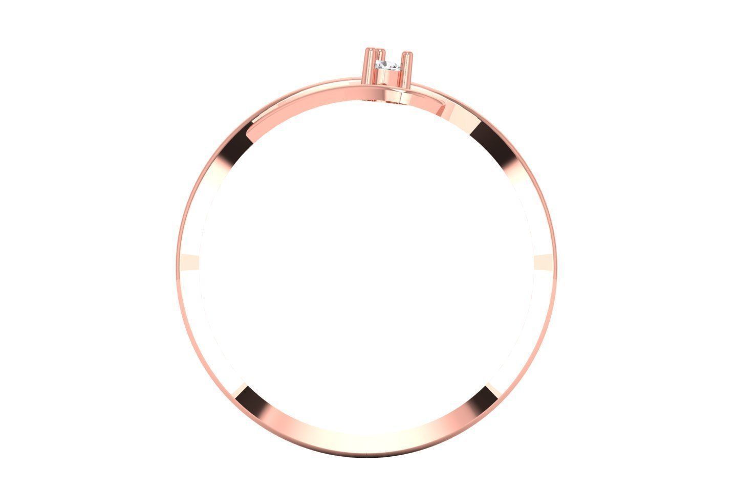 Solitaire Wedding Engagement Heart Ring 3D print model_2