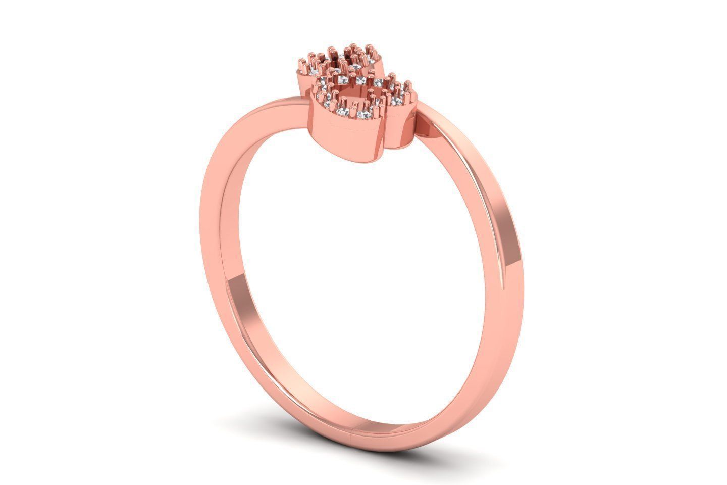 Solitaire Wedding Engagement Heart Ring 3D print model_2