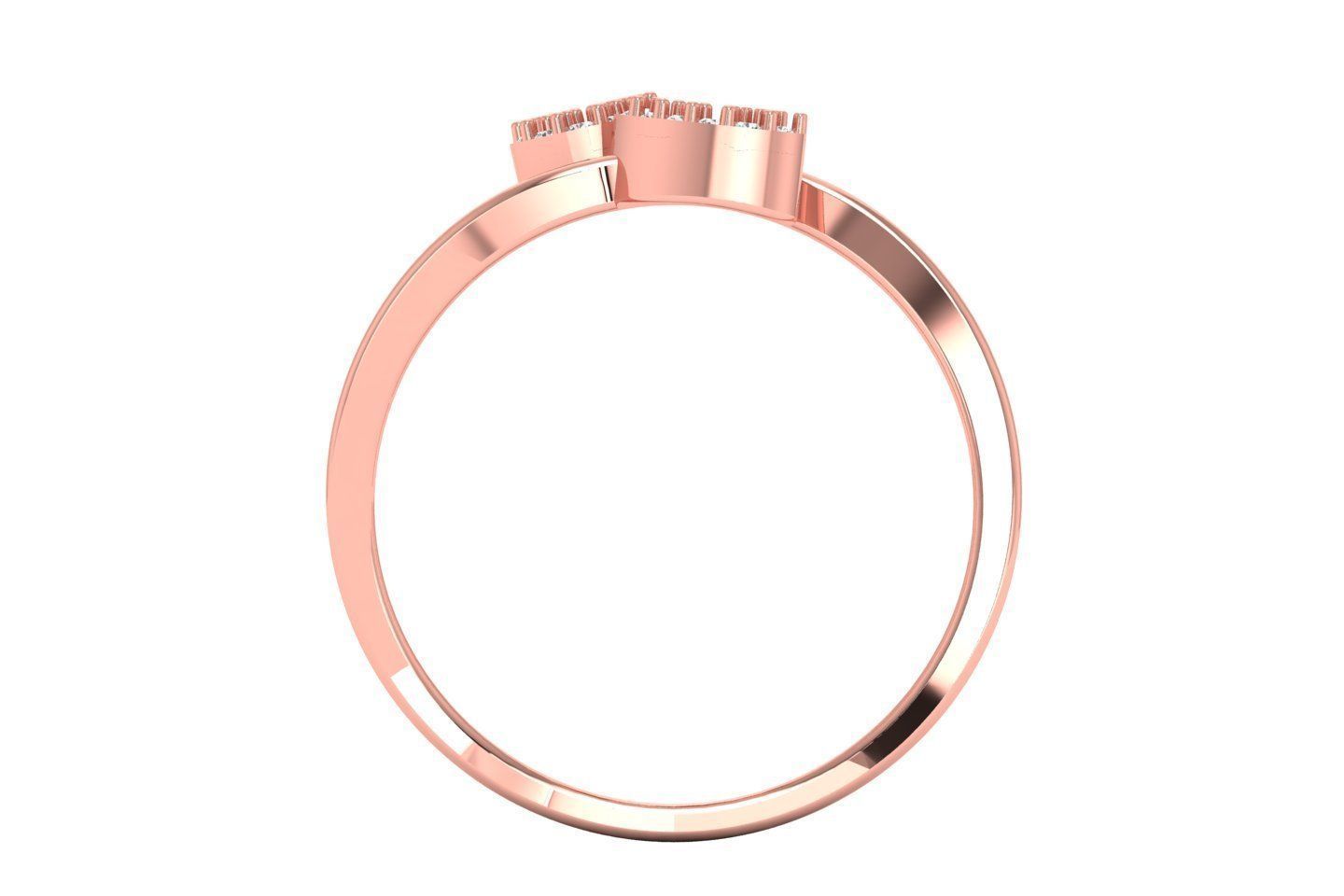 Solitaire Wedding Engagement Heart Ring 3D print model_1