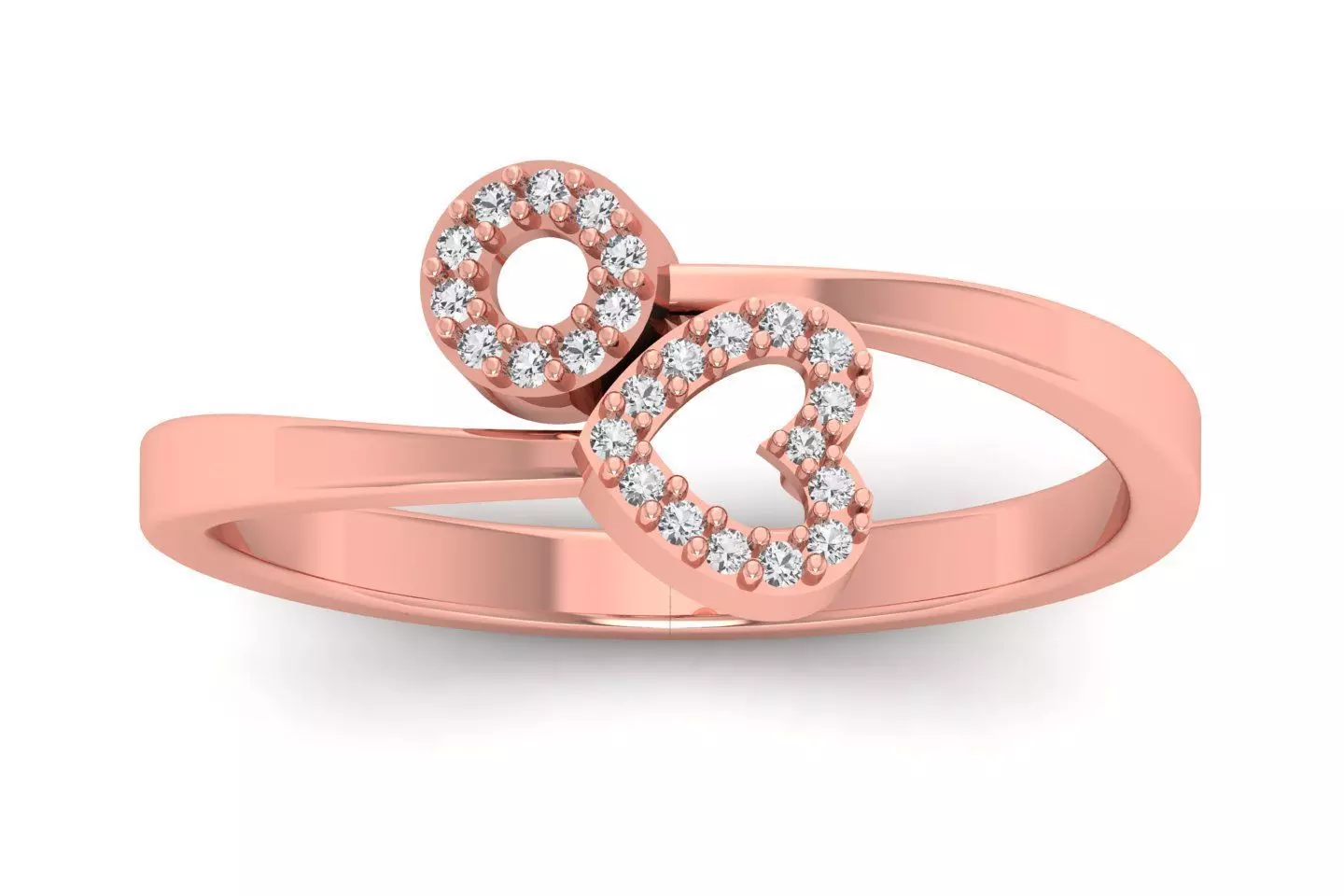 Solitaire Wedding Engagement Heart Ring 3D print model_0