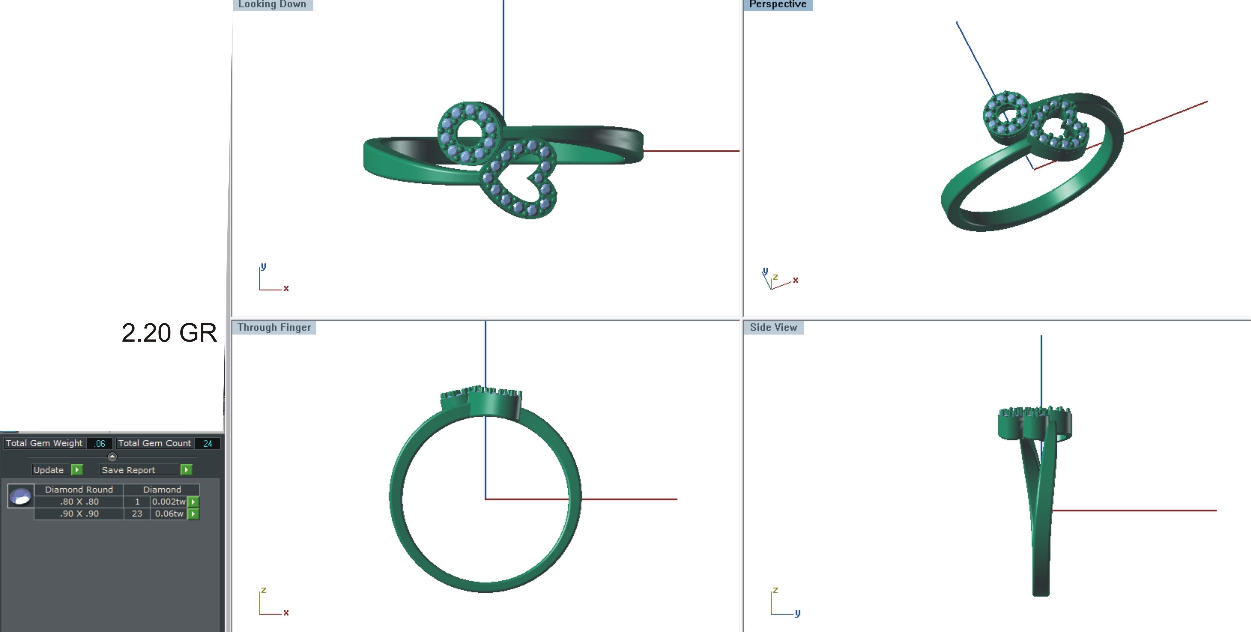 Solitaire Wedding Engagement Heart Ring 3D print model_3