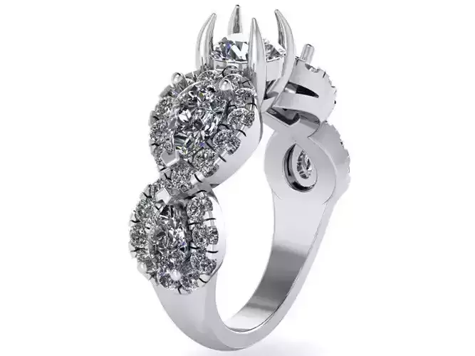 Milgrain Diamond ring 2050 3D print model