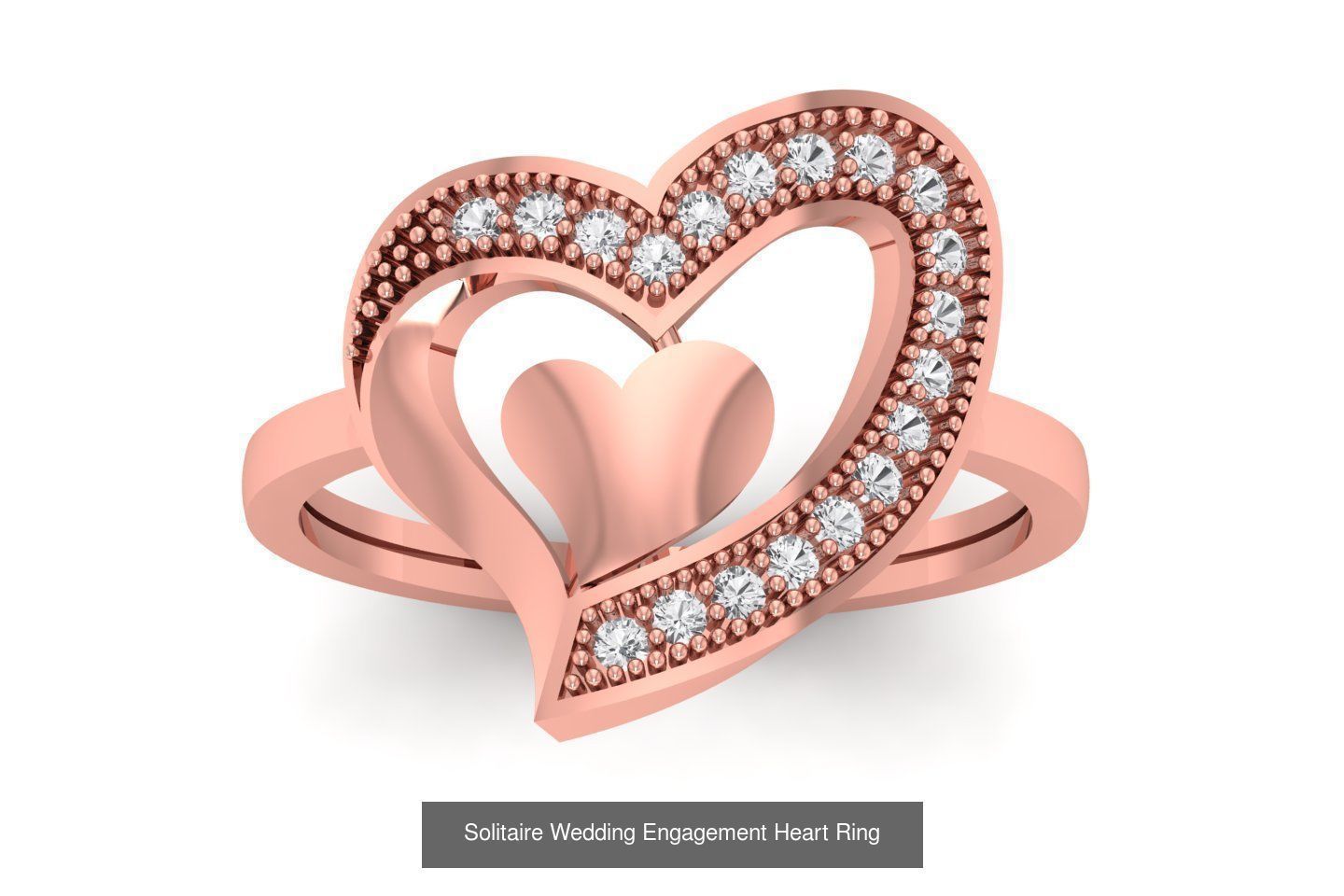 40 Solitaire Wedding Engagement Heart Rings Collection _21