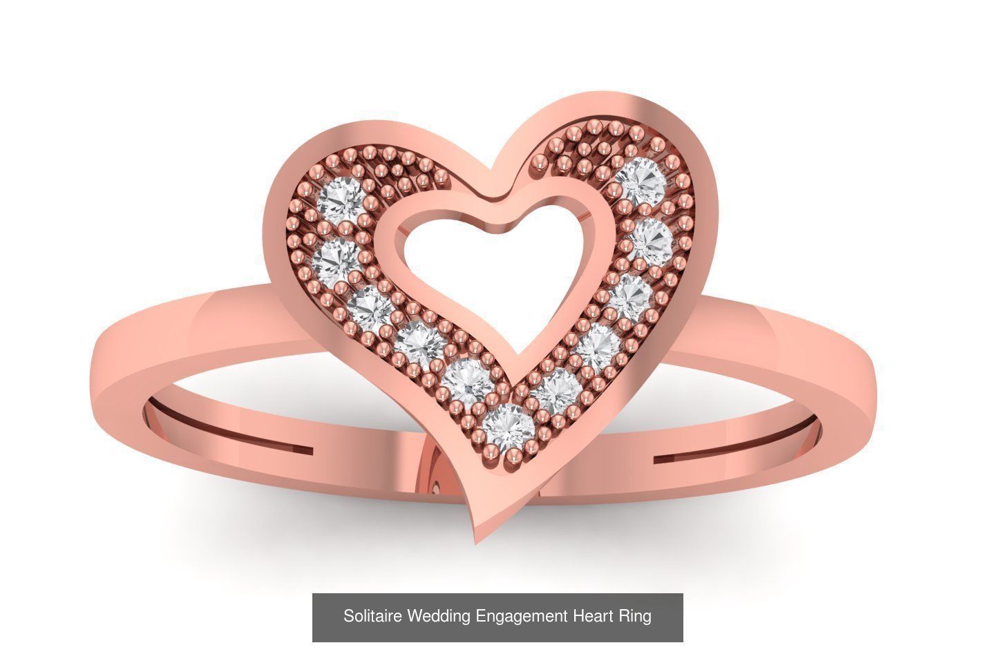 40 Solitaire Wedding Engagement Heart Rings Collection _8