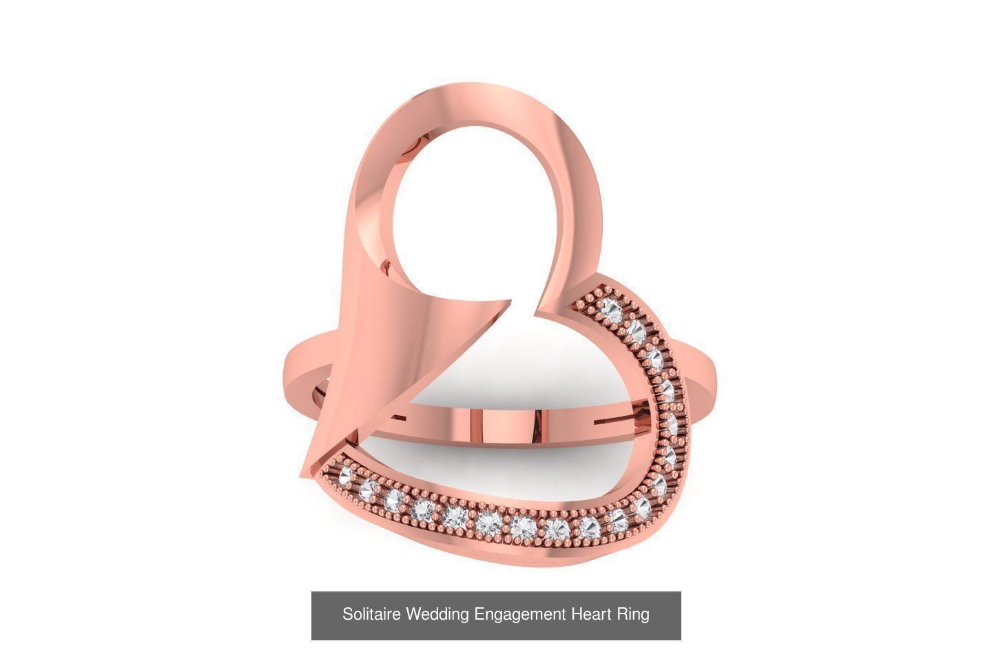 40 Solitaire Wedding Engagement Heart Rings Collection _9