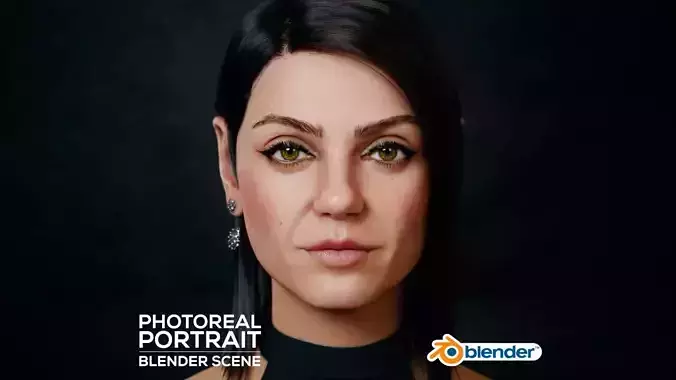 Mila Kunis - Photoreal scene in Blender 3D model