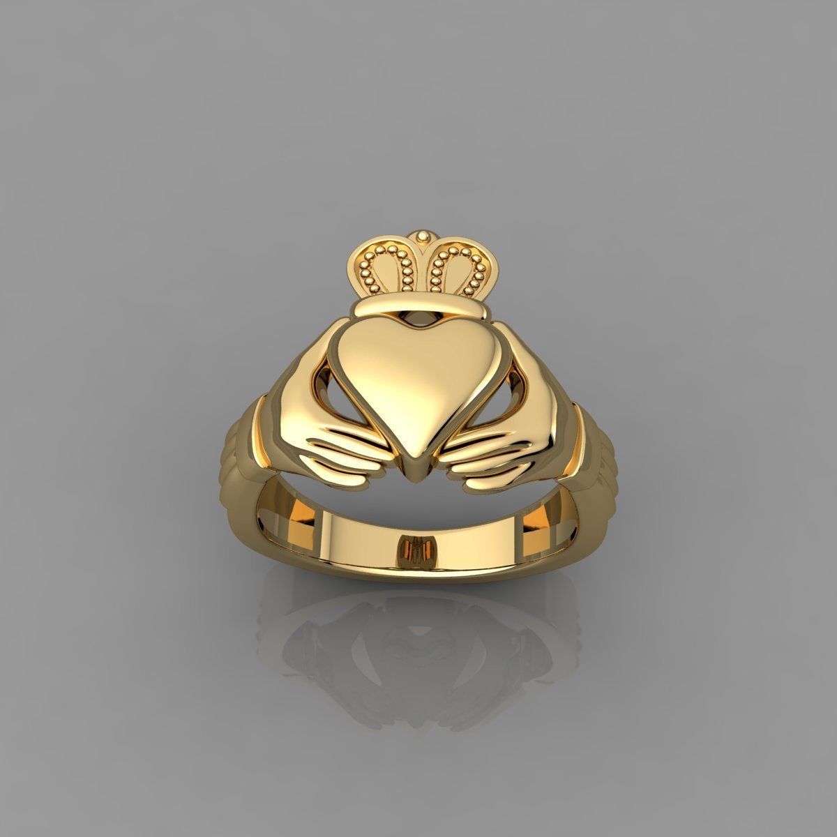 Plain Heart Ring 3d Model and Render  3D print model_1