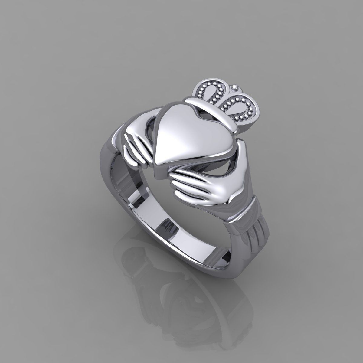 Plain Heart Ring 3d Model and Render  3D print model_12