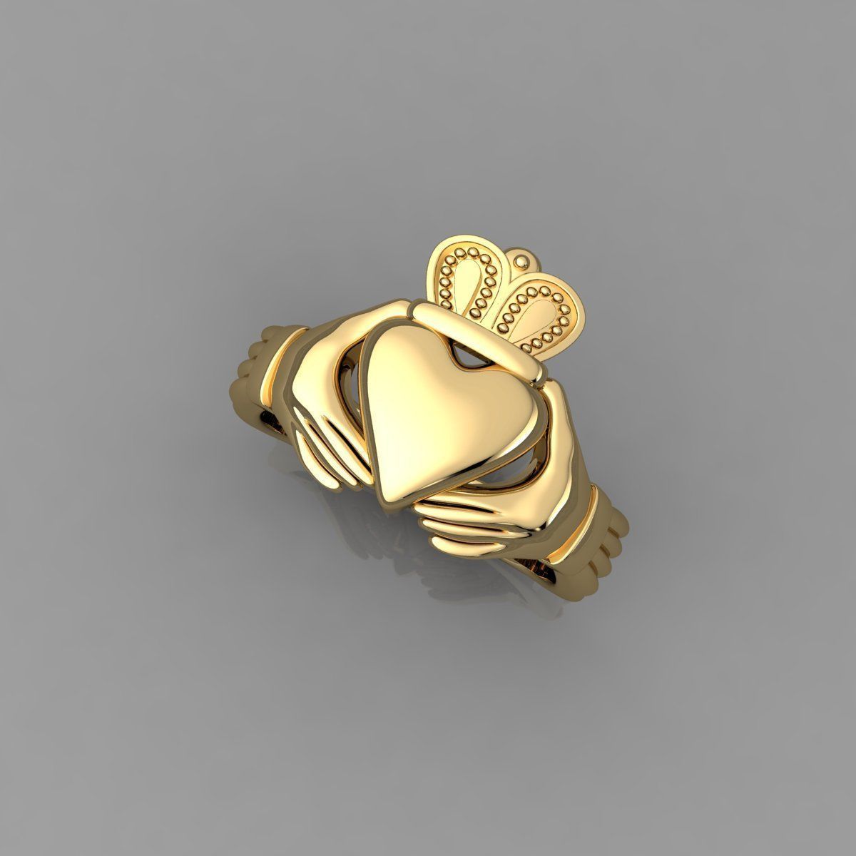 Plain Heart Ring 3d Model and Render  3D print model_3
