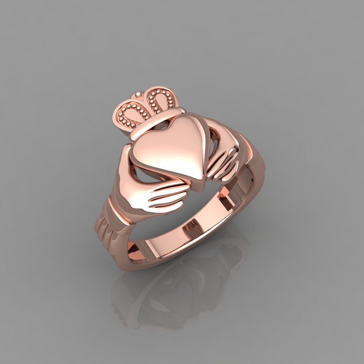 Plain Heart Ring 3d Model and Render  3D print model_7