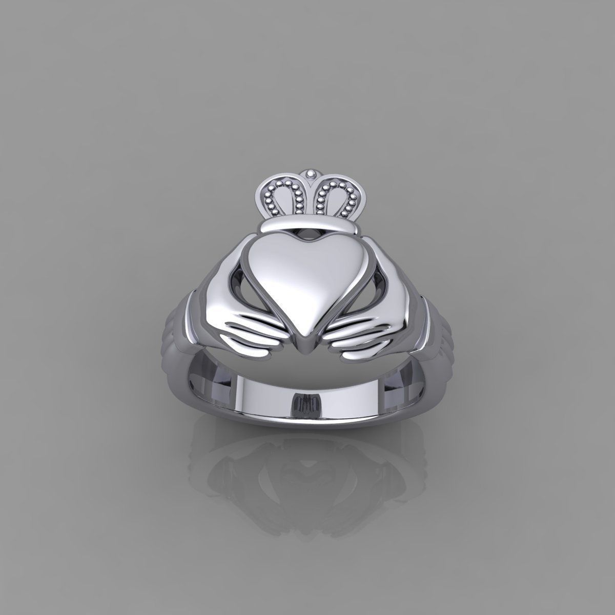 Plain Heart Ring 3d Model and Render  3D print model_2