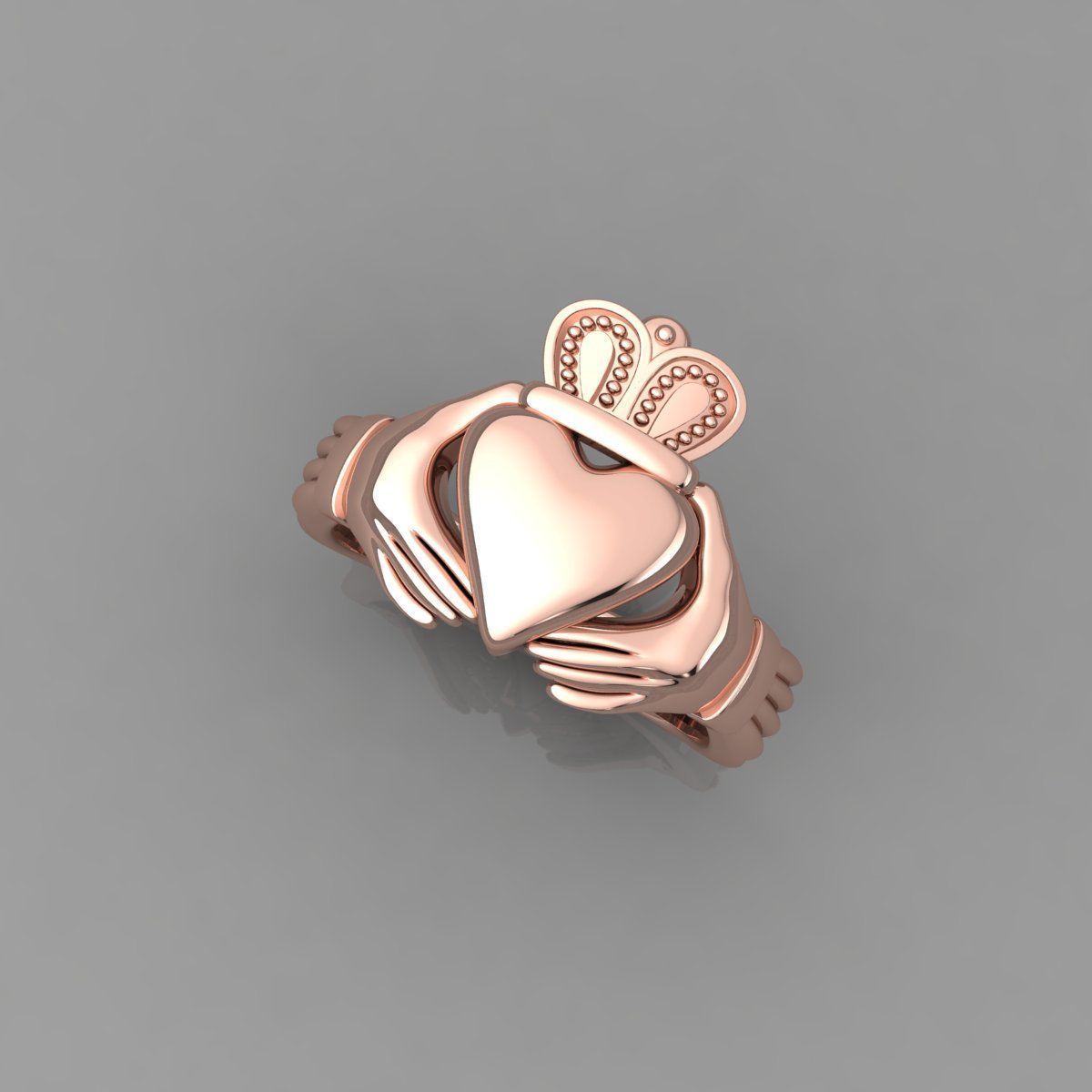 Plain Heart Ring 3d Model and Render  3D print model_4