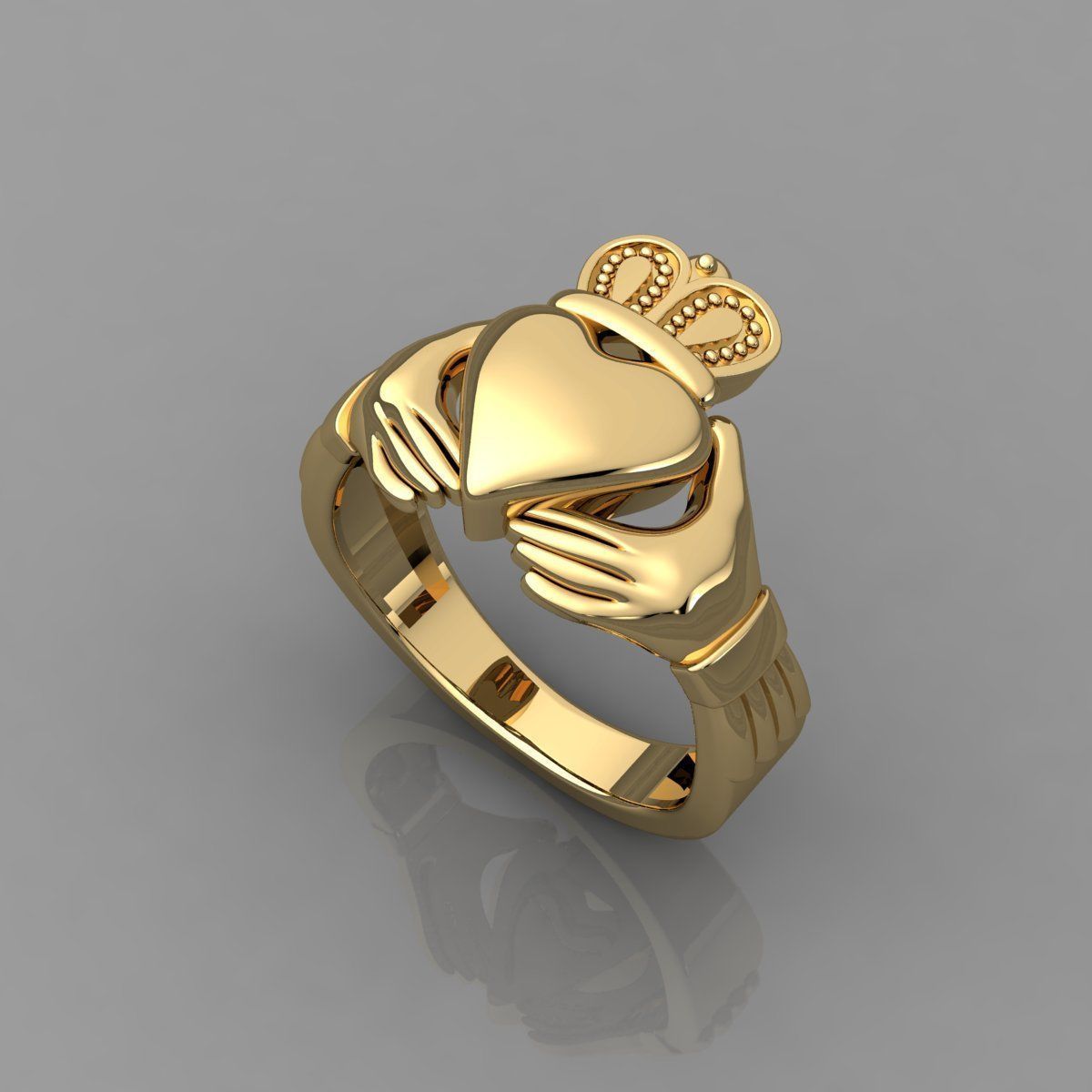 Plain Heart Ring 3d Model and Render  3D print model_10
