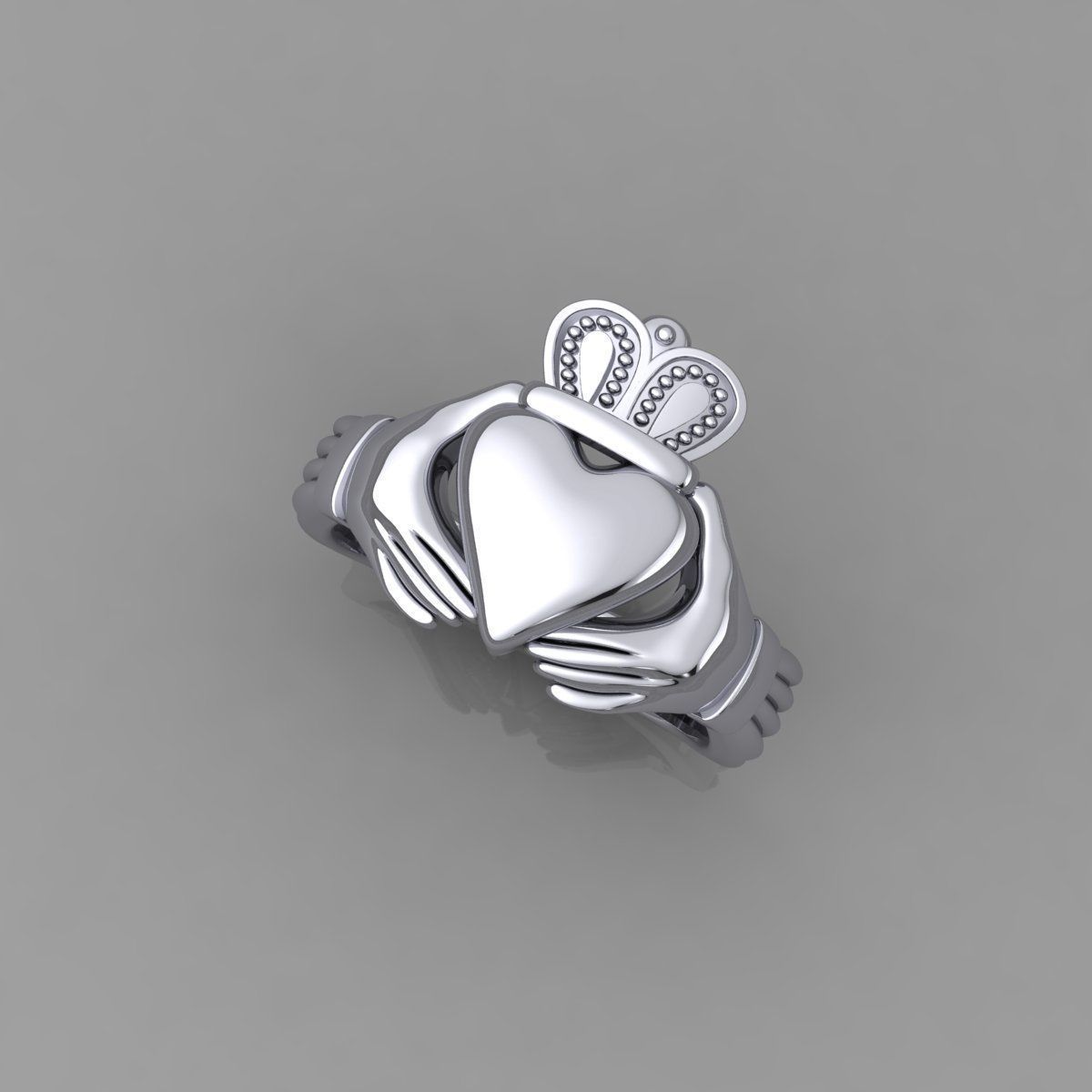 Plain Heart Ring 3d Model and Render  3D print model_5
