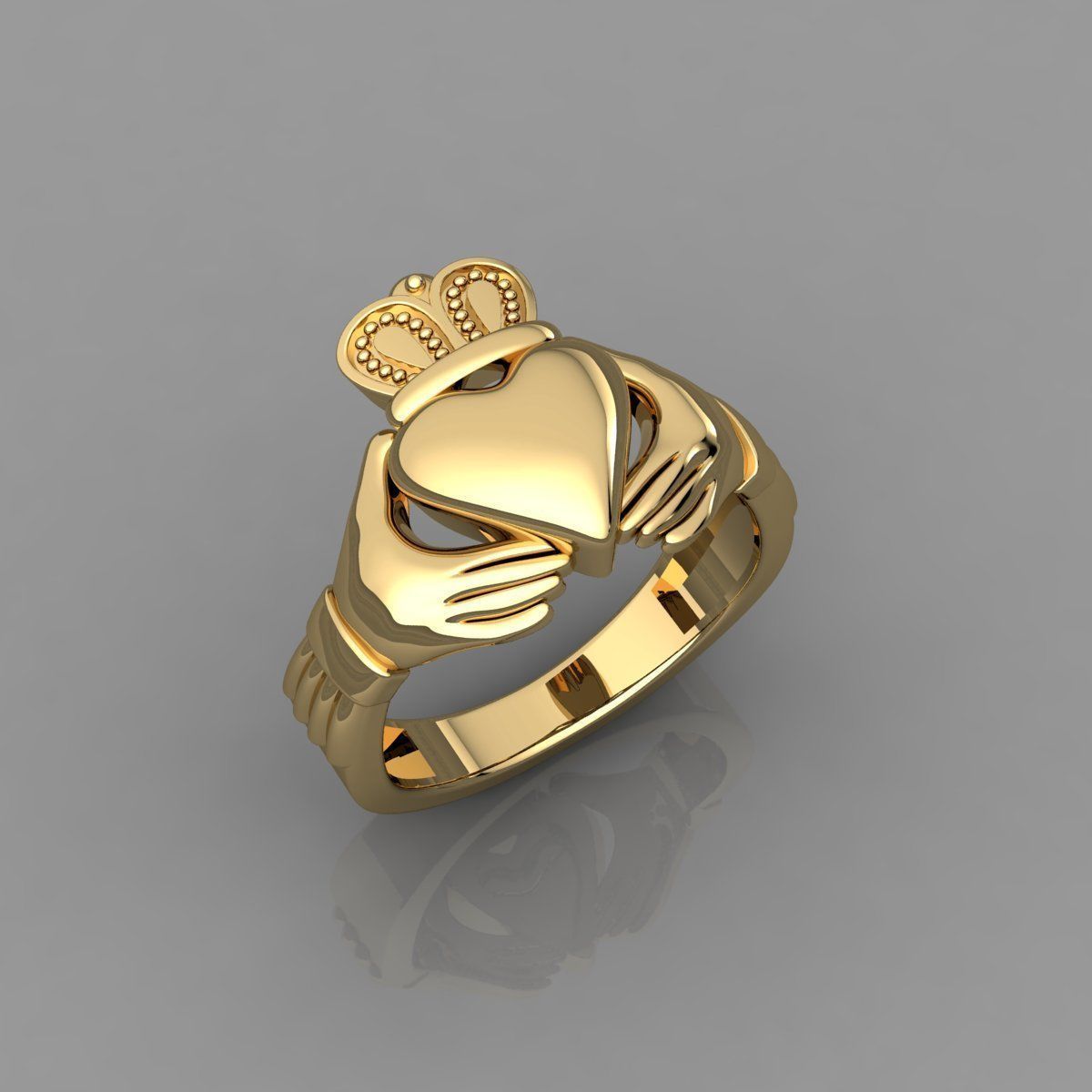 Plain Heart Ring 3d Model and Render  3D print model_6