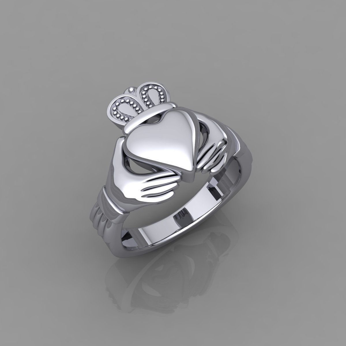 Plain Heart Ring 3d Model and Render  3D print model_8