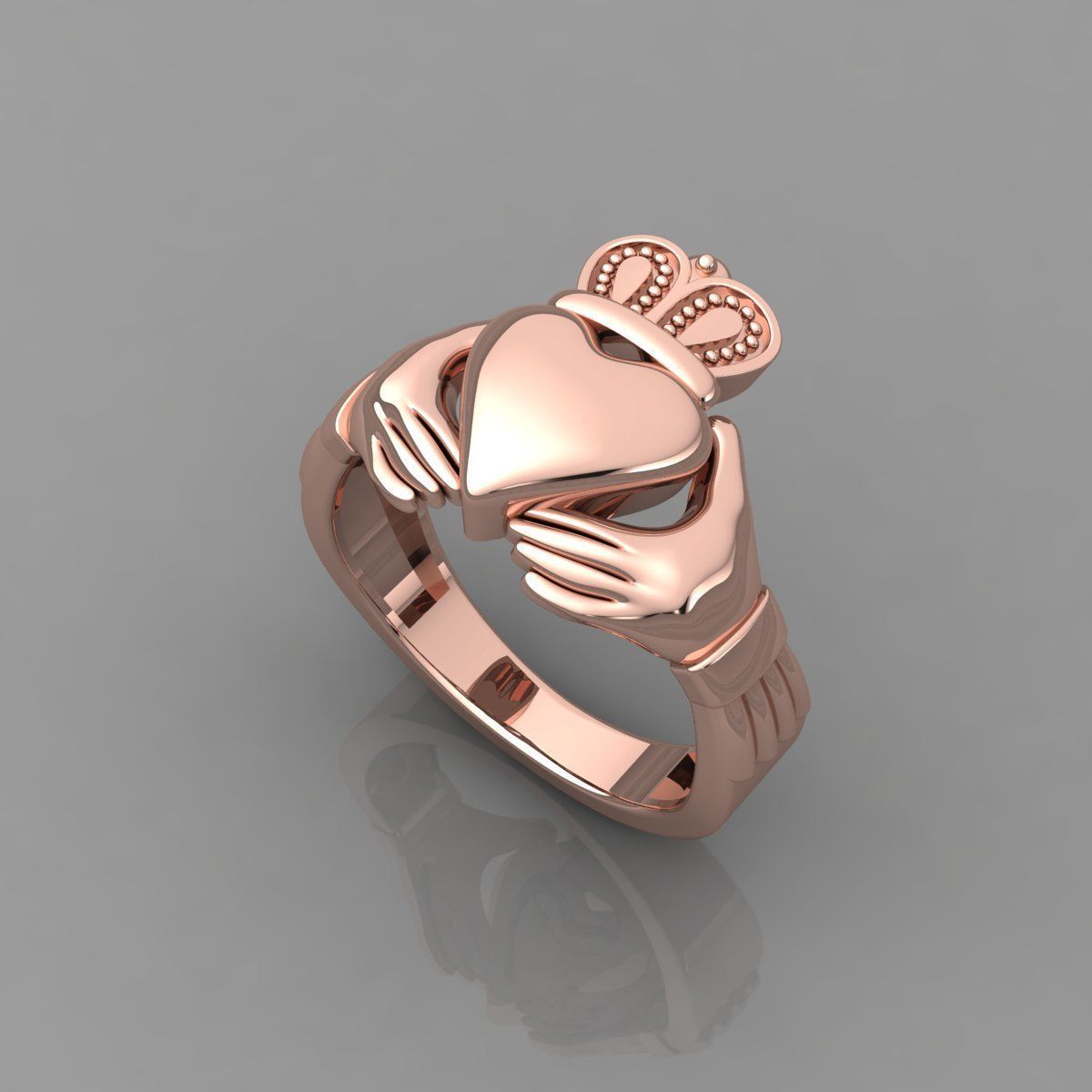 Plain Heart Ring 3d Model and Render  3D print model_11