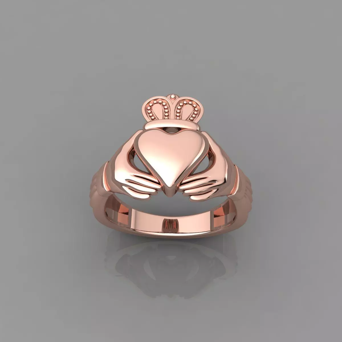Plain Heart Ring 3d Model and Render  3D print model_0