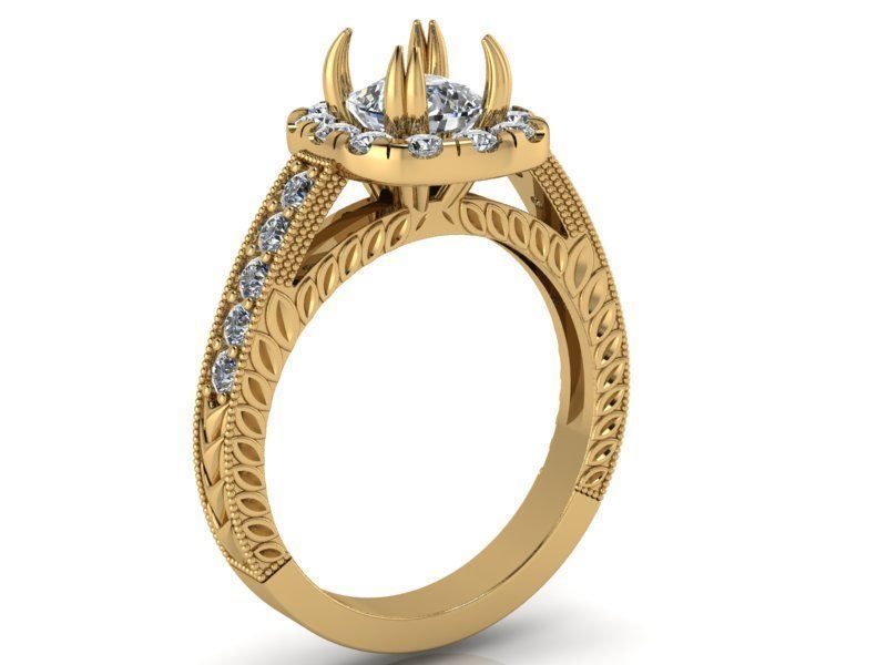 Floral ring 2055 3D print model 3D print model_1