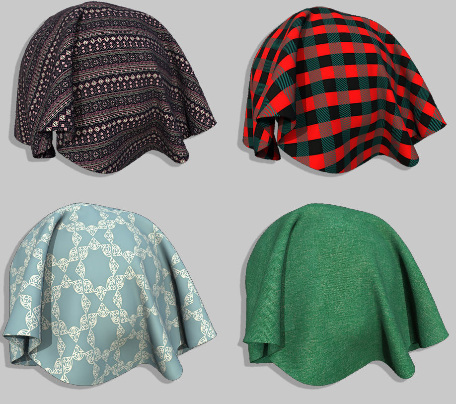 28 Tileable Fabric Texture Set Pack 3D model_4