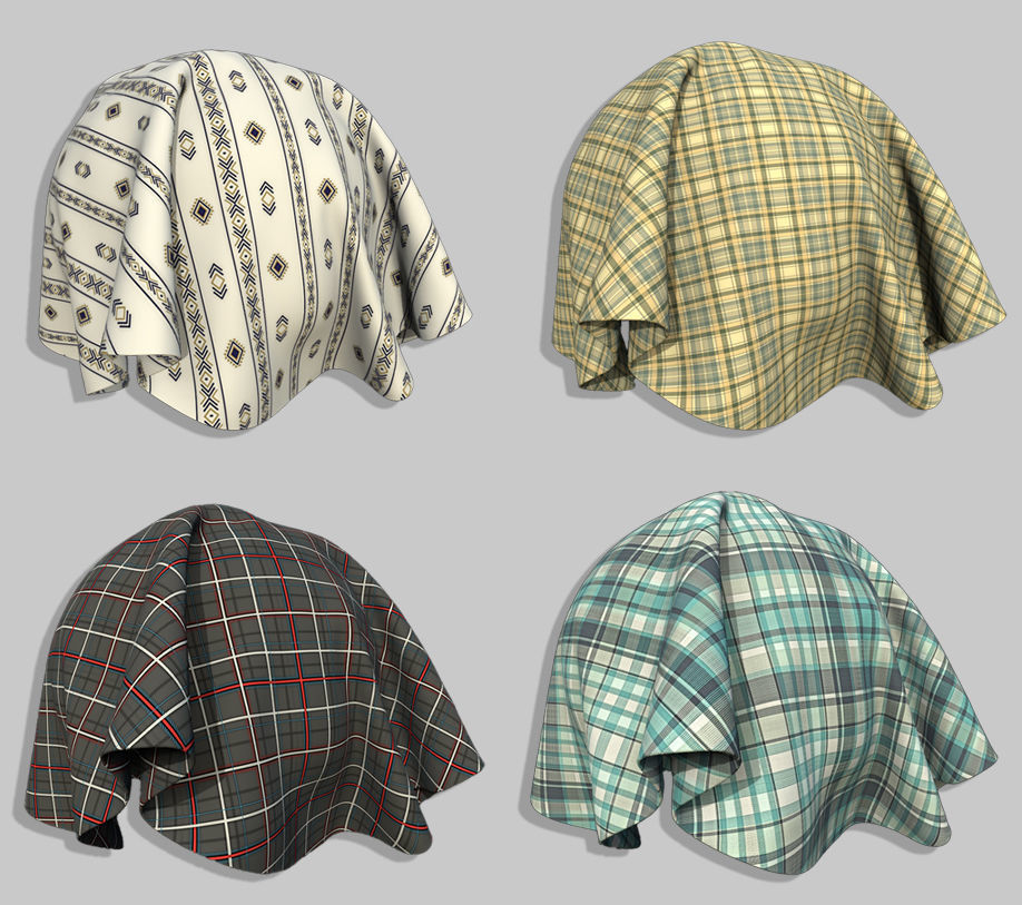 28 Tileable Fabric Texture Set Pack 3D model_5