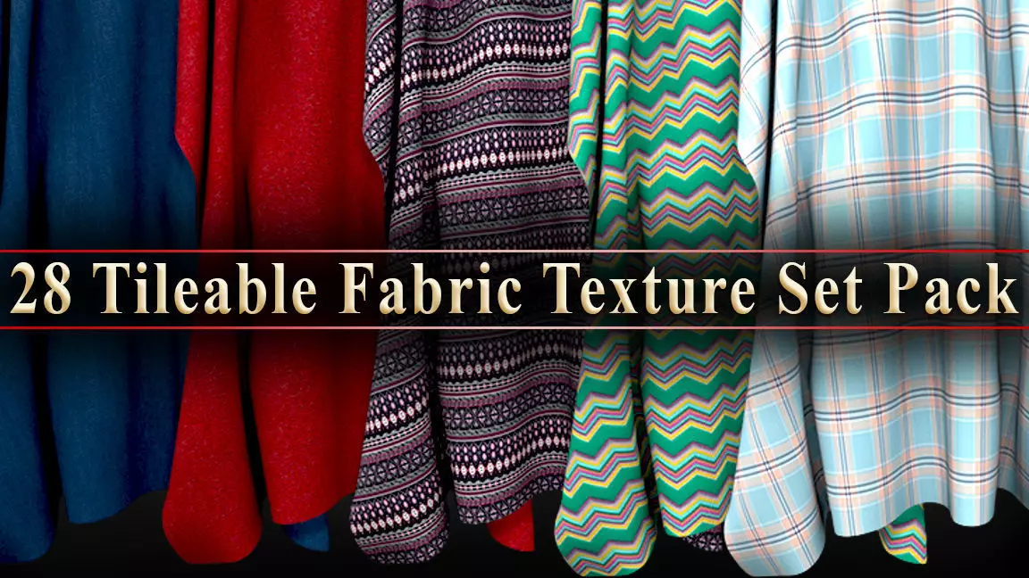 28 Tileable Fabric Texture Set Pack 3D model_0