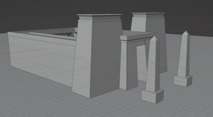 Egyptian temple pharaonic temple 3D model_3