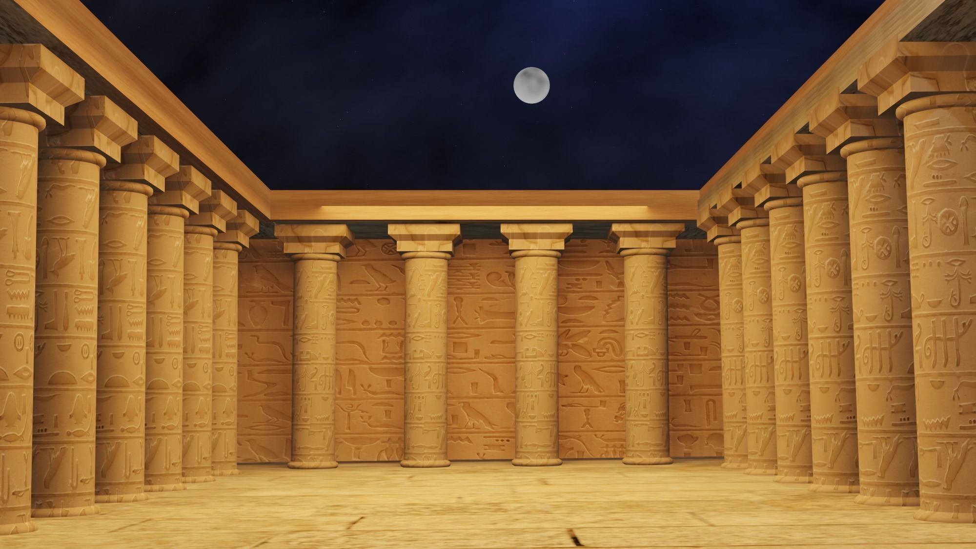 Egyptian temple pharaonic temple 3D model_2