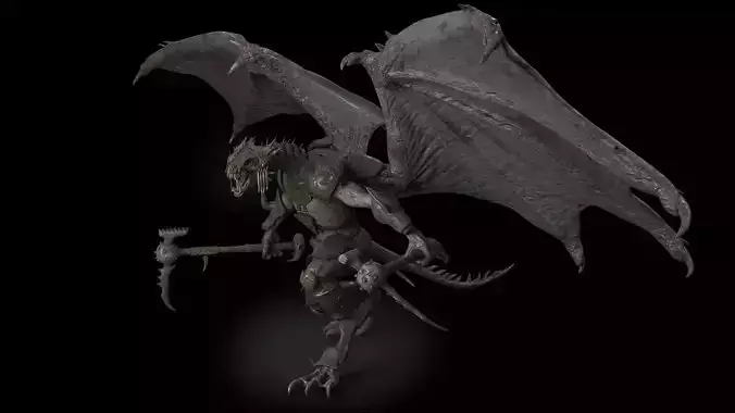 Dragon Warrior Low-poly Low-poly 3D model