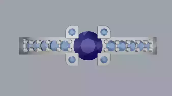 Sterling Silver Diamond Designer Stone Ring Jewelry