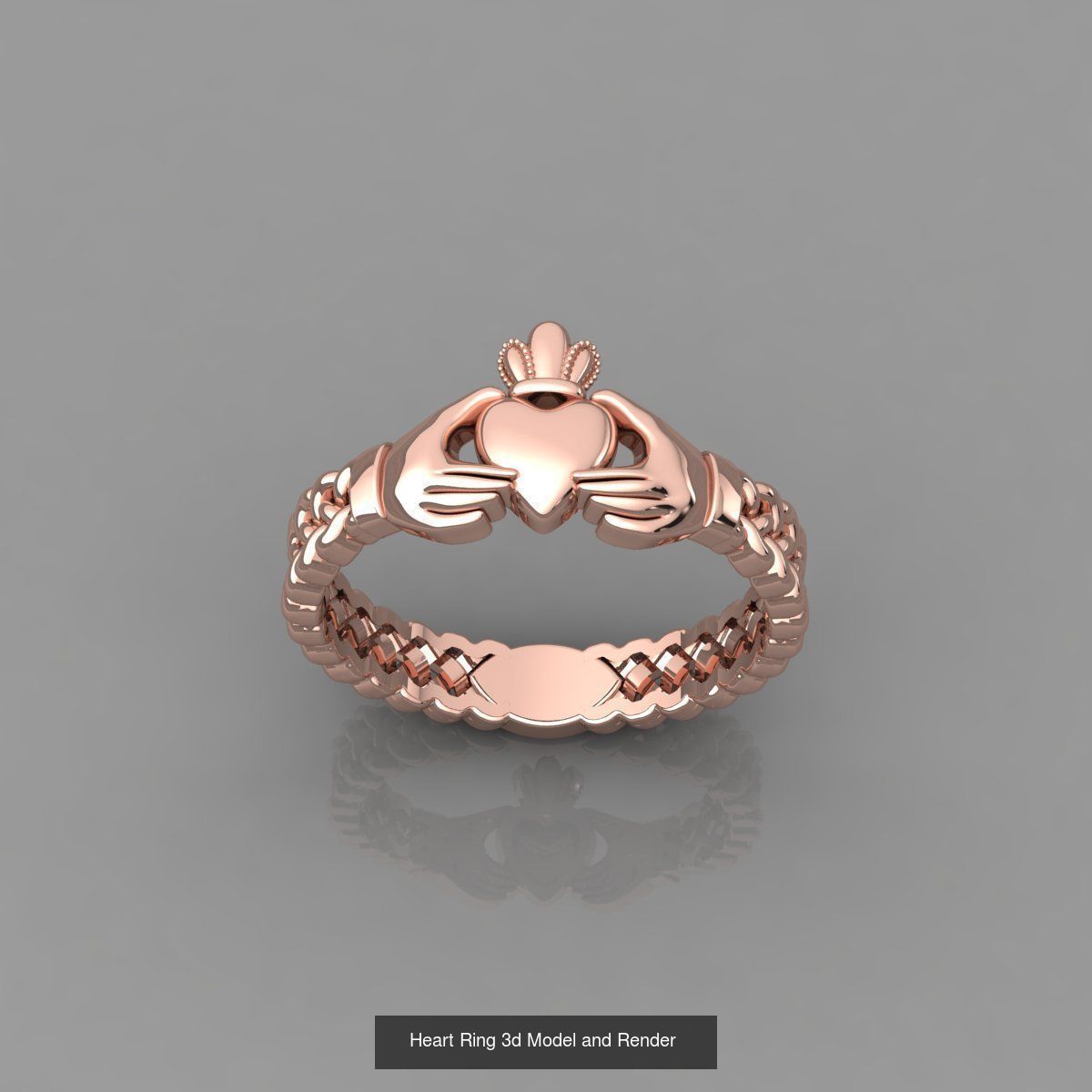 Heart Ring Collection 3d Model and Render Detail _23